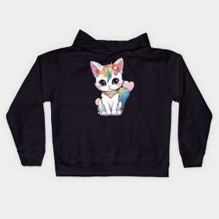 I Adore You Baby Cat Kids Hoodie